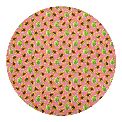 Cute Papaya Pattern Print Round Blanket
