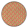 Cute Papaya Pattern Print Round Floor Mat