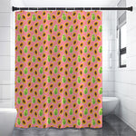 Cute Papaya Pattern Print Shower Curtain