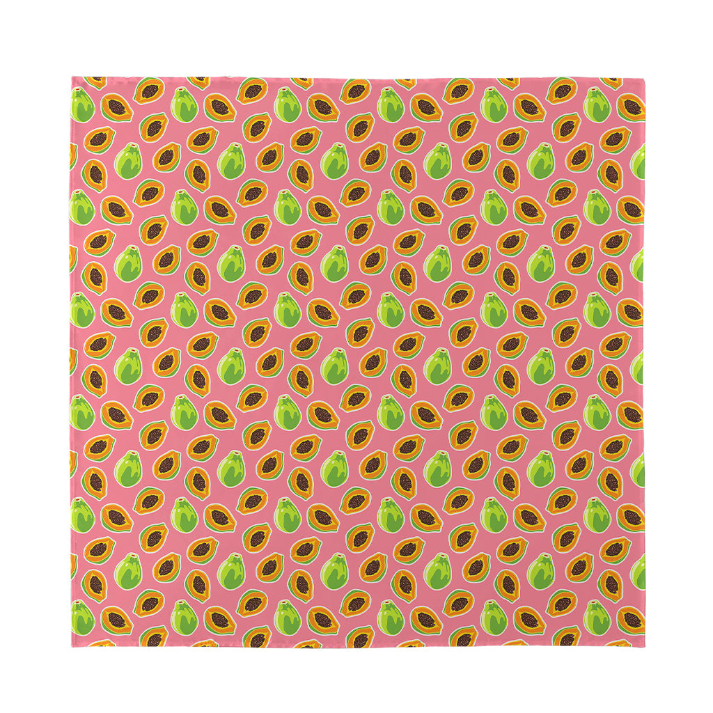 Cute Papaya Pattern Print Silk Bandana