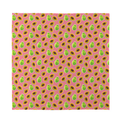 Cute Papaya Pattern Print Silk Bandana
