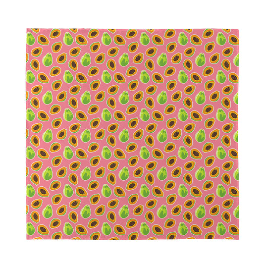 Cute Papaya Pattern Print Silk Bandana