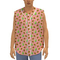 Cute Papaya Pattern Print Sleeveless Baseball Jersey