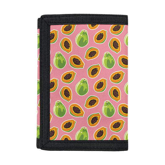 Cute Papaya Pattern Print Trifold Wallet