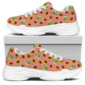 Cute Papaya Pattern Print White Chunky Shoes