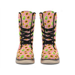 Cute Papaya Pattern Print Winter Boots