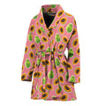 Cute Papaya Pattern Print Women's Bathrobe