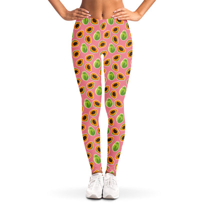 Cute Papaya Pattern Print Women's Leggings