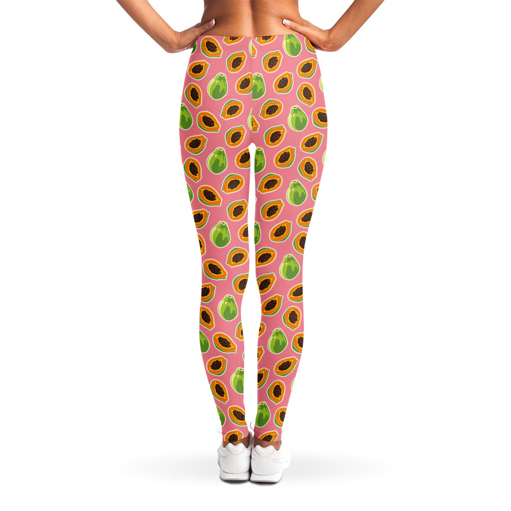 Cute Papaya Pattern Print Women's Leggings