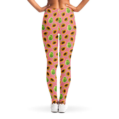 Cute Papaya Pattern Print Women's Leggings