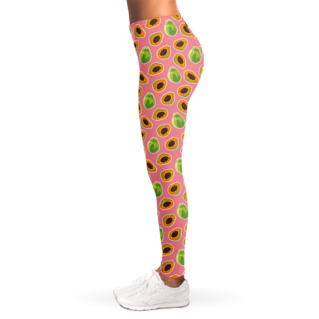 Cute Papaya Pattern Print Women's Leggings