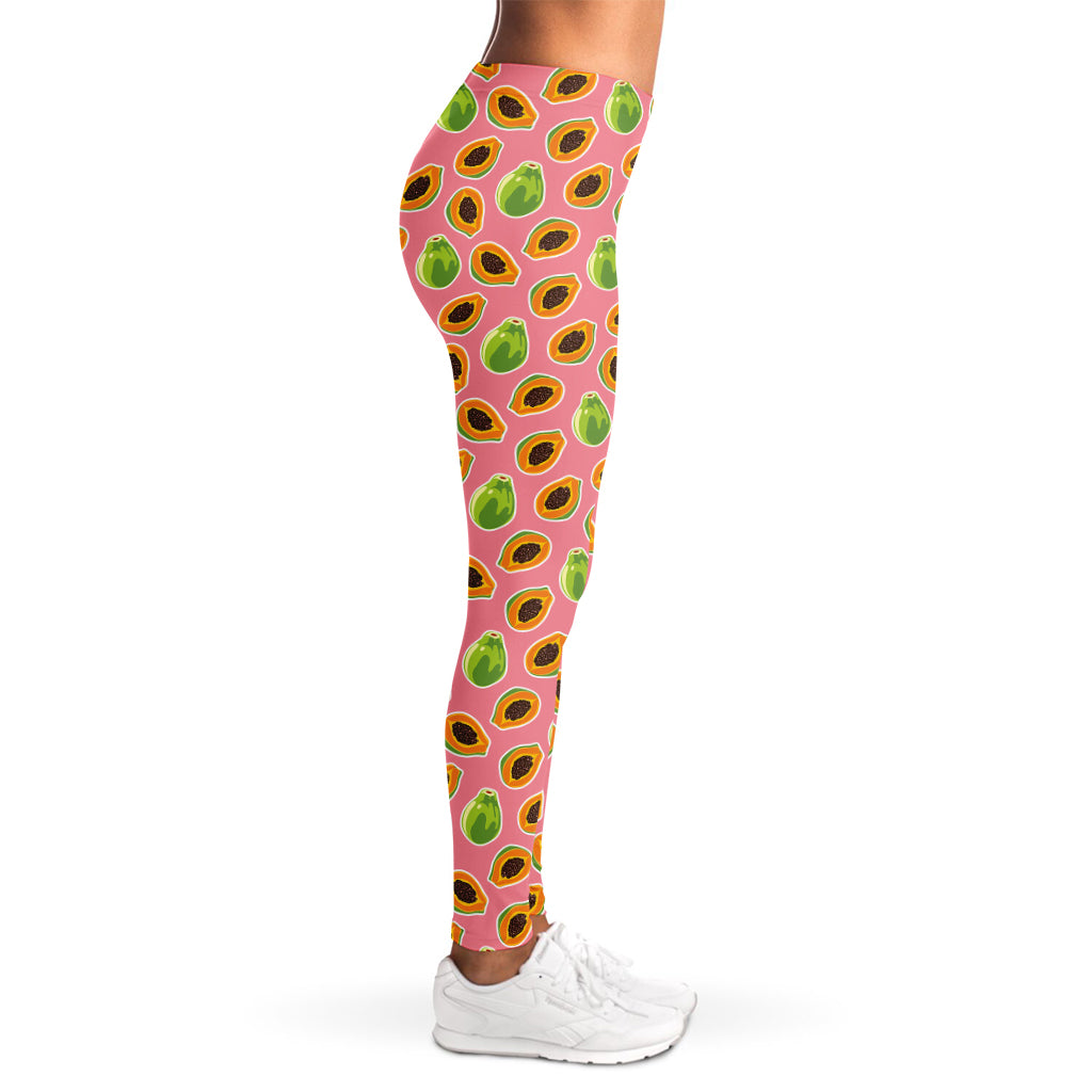 Cute Papaya Pattern Print Women's Leggings