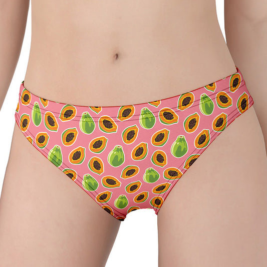 Cute Papaya Pattern Print Women's Panties