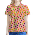 Cute Papaya Pattern Print Women's Polo Shirt