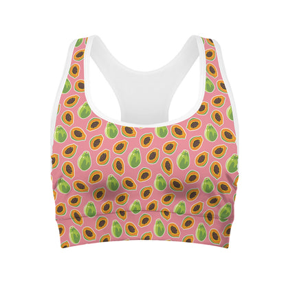 Cute Papaya Pattern Print Women's Sports Bra