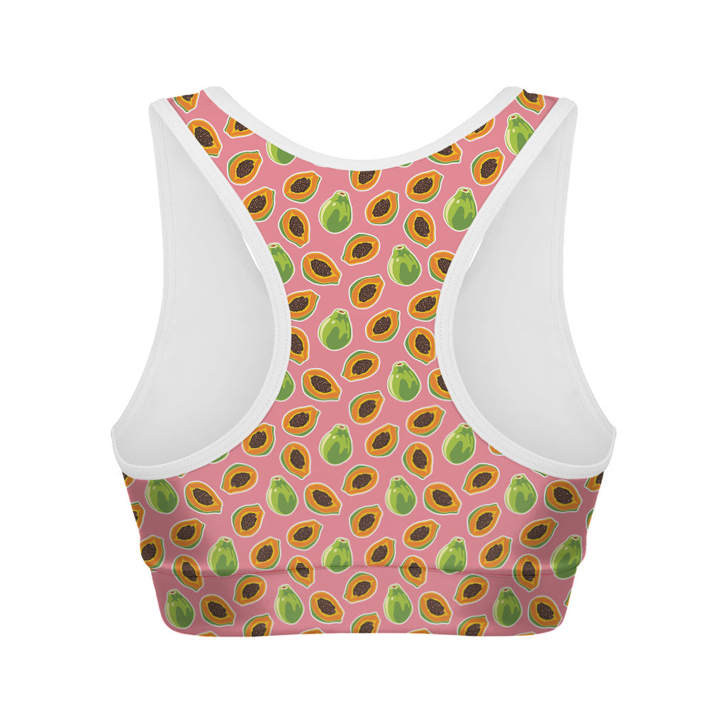 Cute Papaya Pattern Print Women's Sports Bra