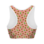 Cute Papaya Pattern Print Women's Sports Bra