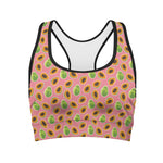Cute Papaya Pattern Print Women's Sports Bra