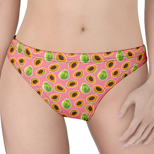 Cute Papaya Pattern Print Women's Thong