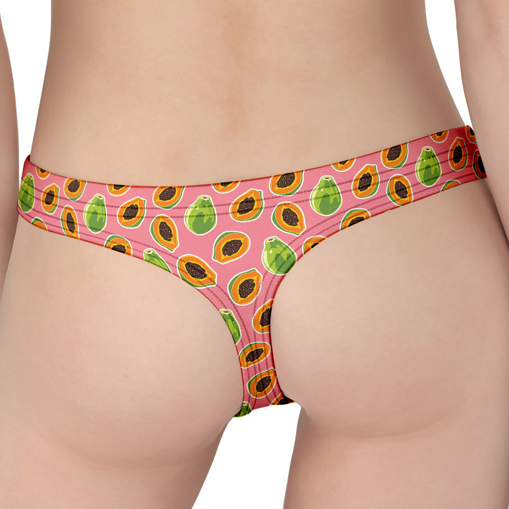 Cute Papaya Pattern Print Women's Thong