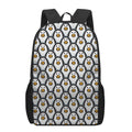 Cute Penguin Face Pattern Print 17 Inch Backpack