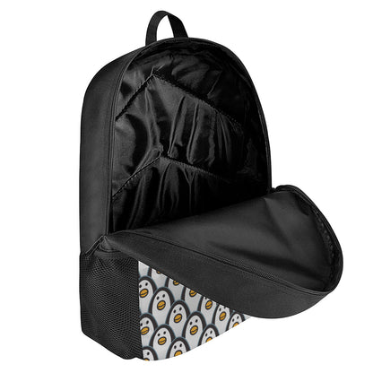 Cute Penguin Face Pattern Print 17 Inch Backpack