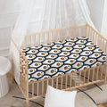 Cute Penguin Face Pattern Print Baby Crib Sheet