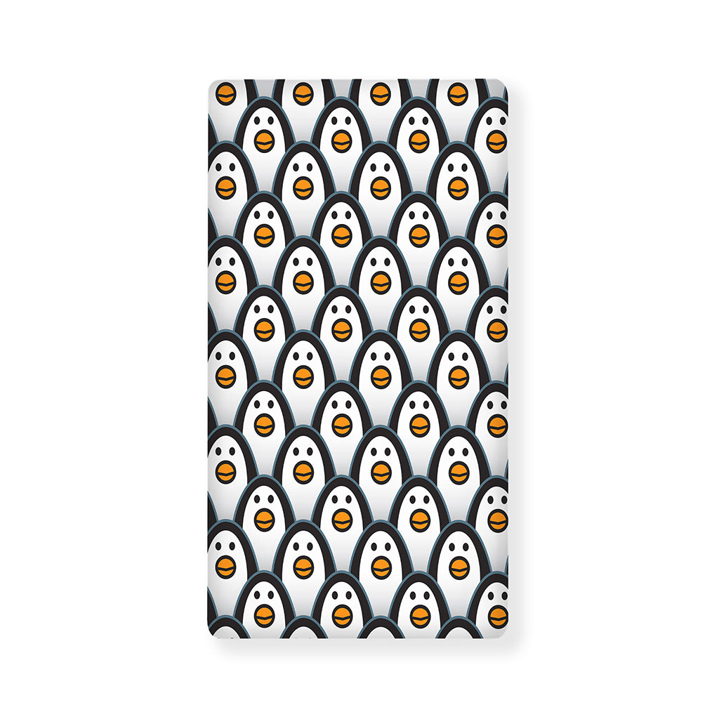Cute Penguin Face Pattern Print Baby Crib Sheet