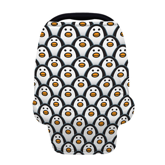 Cute Penguin Face Pattern Print Baby Seat Cover