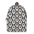 Cute Penguin Face Pattern Print School Backpack