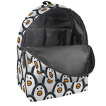 Cute Penguin Face Pattern Print Backpack