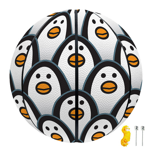 Cute Penguin Face Pattern Print Basketball