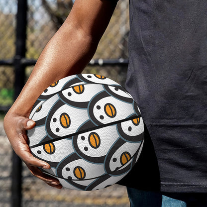 Cute Penguin Face Pattern Print Basketball