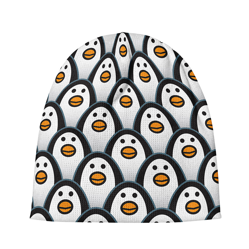 Cute Penguin Face Pattern Print Beanie