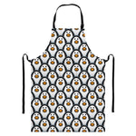 Cute Penguin Face Pattern Print Bib Apron With Pocket