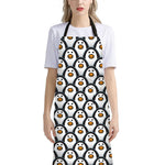 Cute Penguin Face Pattern Print Bib Apron With Pocket