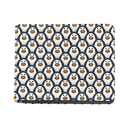Cute Penguin Face Pattern Print Bifold Wallet