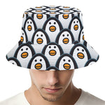 Cute Penguin Face Pattern Print Bucket Hat