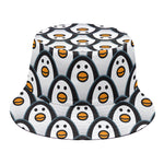 Cute Penguin Face Pattern Print Bucket Hat