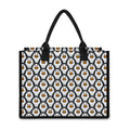 Cute Penguin Face Pattern Print Canvas Tote Bag