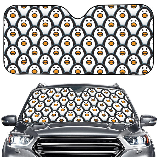 Cute Penguin Face Pattern Print Car Windshield Sun Shade