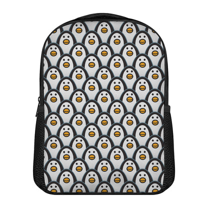 Cute Penguin Face Pattern Print Casual Backpack
