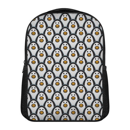 Cute Penguin Face Pattern Print Casual Backpack