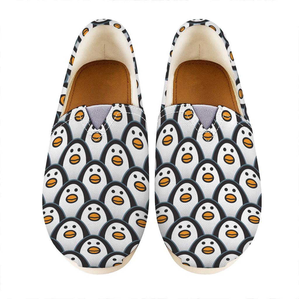 Cute Penguin Face Pattern Print Casual Shoes