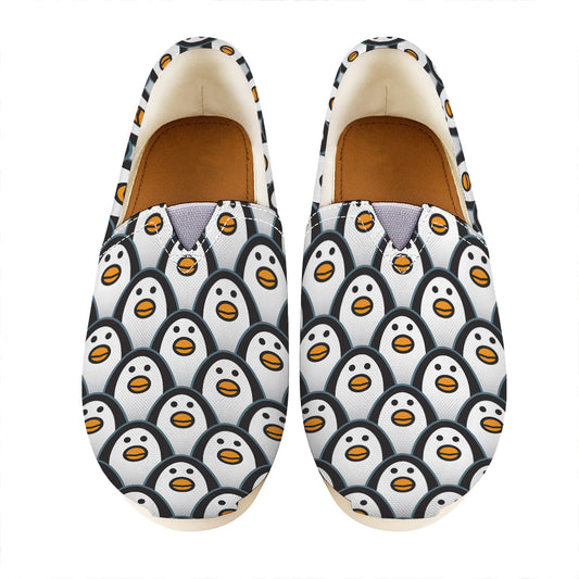 Cute Penguin Face Pattern Print Casual Shoes
