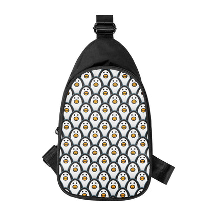 Cute Penguin Face Pattern Print Chest Bag