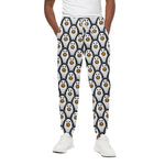 Cute Penguin Face Pattern Print Cotton Pants