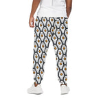 Cute Penguin Face Pattern Print Cotton Pants