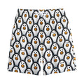 Cute Penguin Face Pattern Print Cotton Shorts