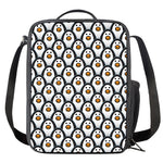 Cute Penguin Face Pattern Print Crossbody Lunch Bag